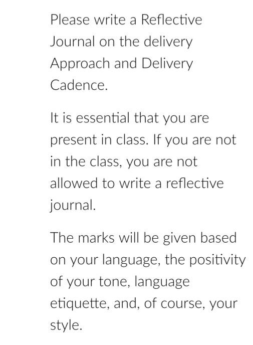 can you write a reflective journal on this topic and what the