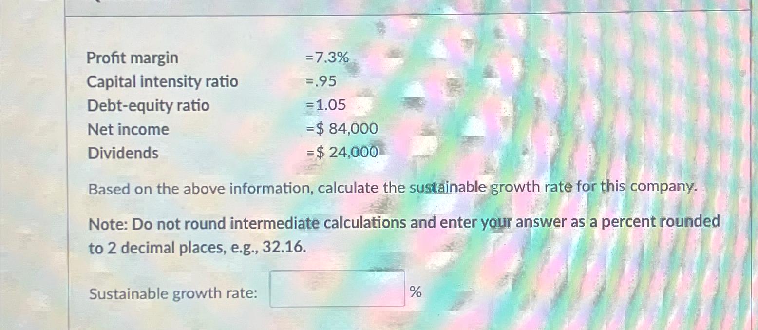  \table[[Profit margin,=7.3% 