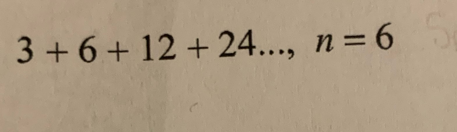 Evaluate each geometric series described \f