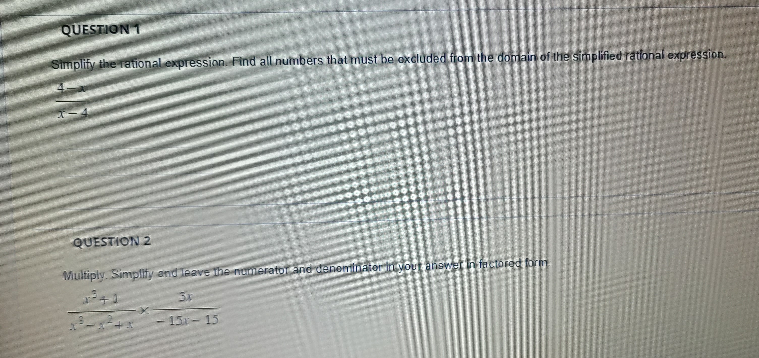 please need this assap 1 to 20 QUESTION 1 Simplify the rational