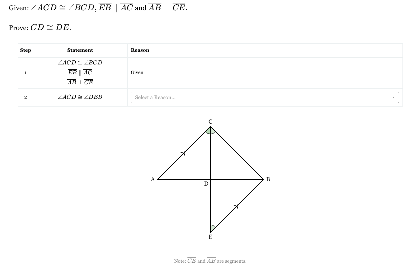 Given: ZACD ~ ZBCD, EB || AC and AB _ CE.