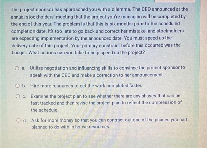 the original project assumptions and constraints show that scope reduction will not