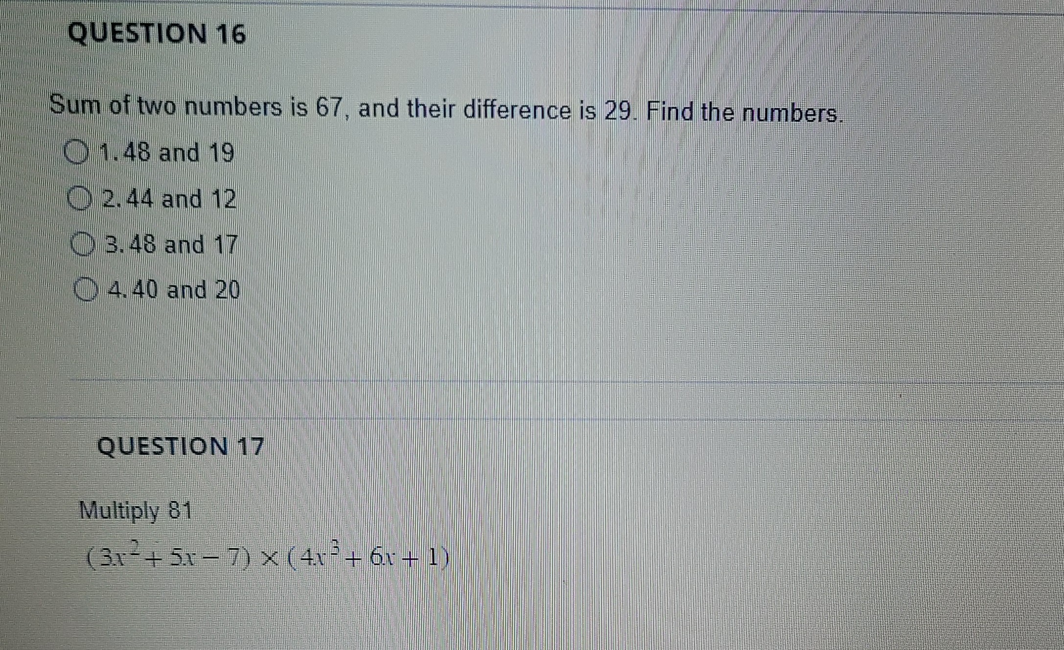 In the following formula, y is the minimum number of hours of