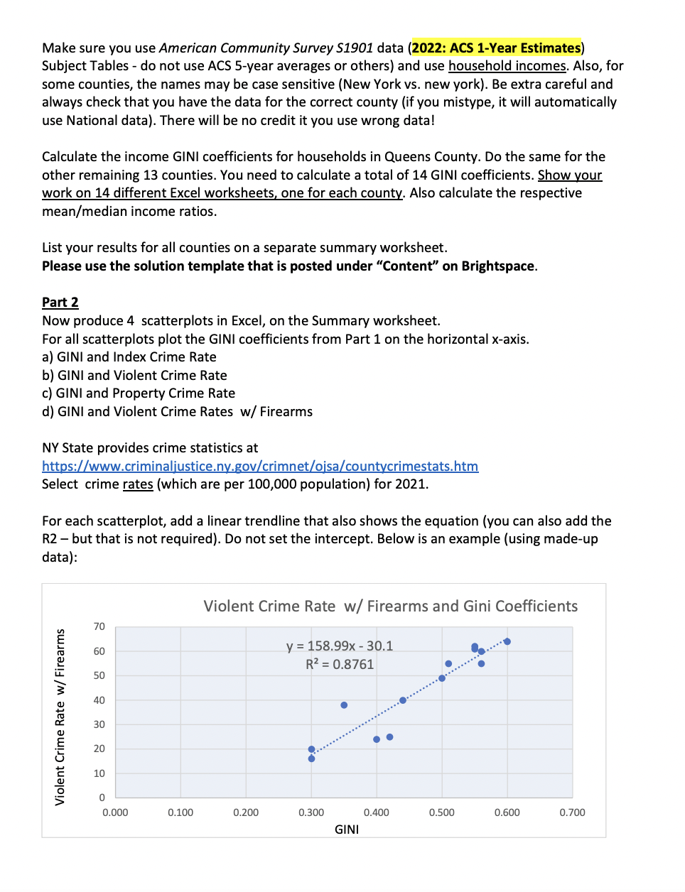 In a second step, create four scatterplots in Excel. Each scatterplot shows