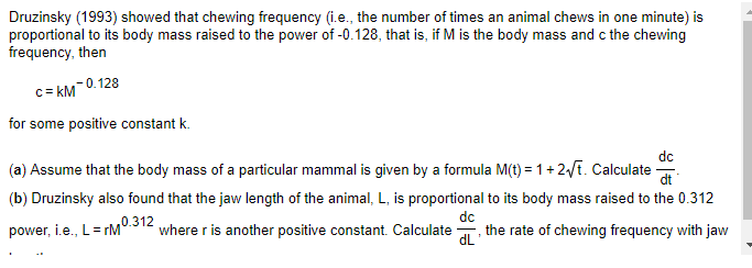 to the power of 43.128. that is. if M is the body