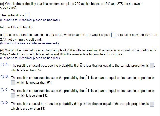 (c) What is the probability that in a random sample of