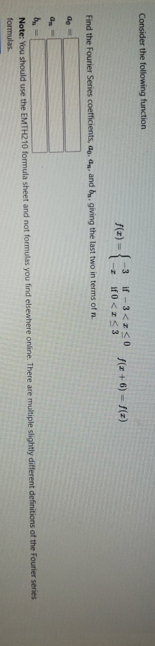 maths applied Consider the following function if - 3