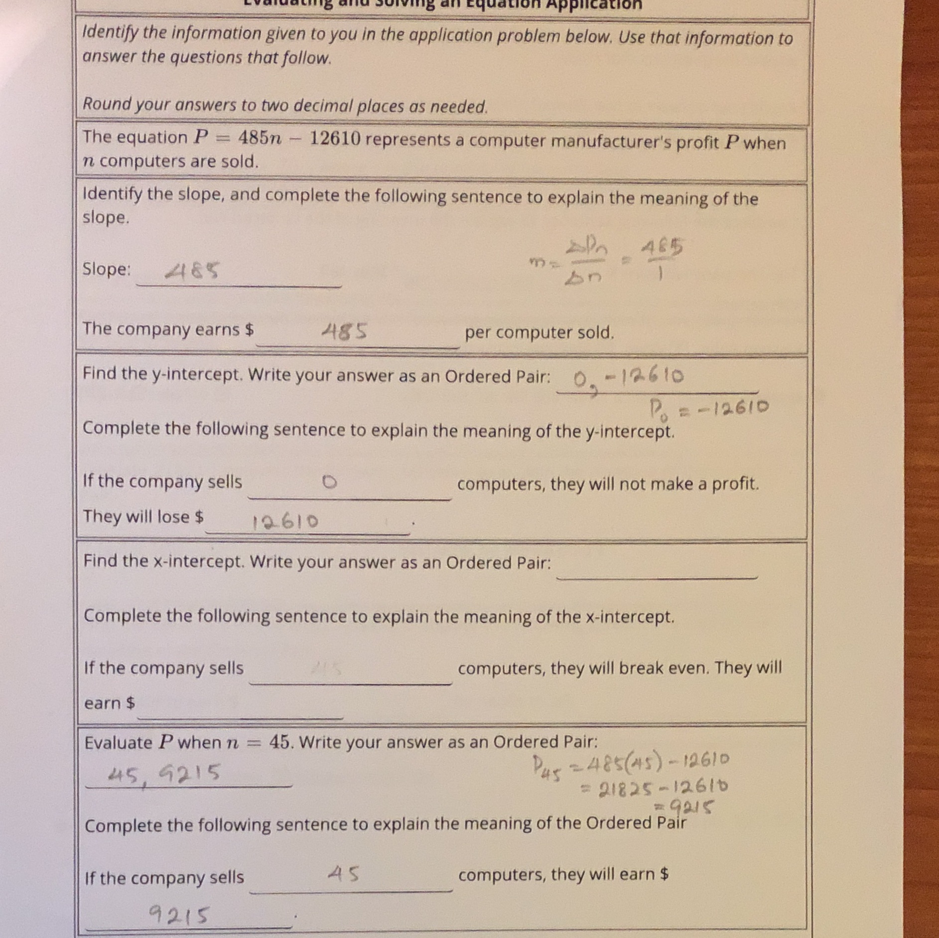  Identify the information given to you in the application problem below.