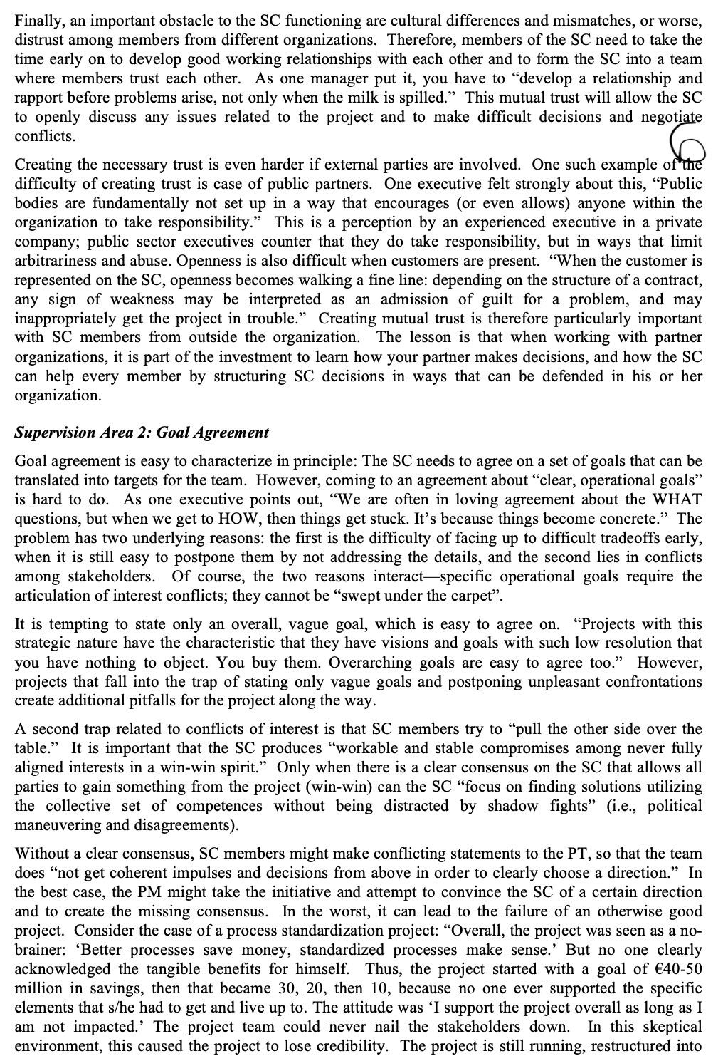 steering committees or other supervising bodies of large and strategically important initiatives.