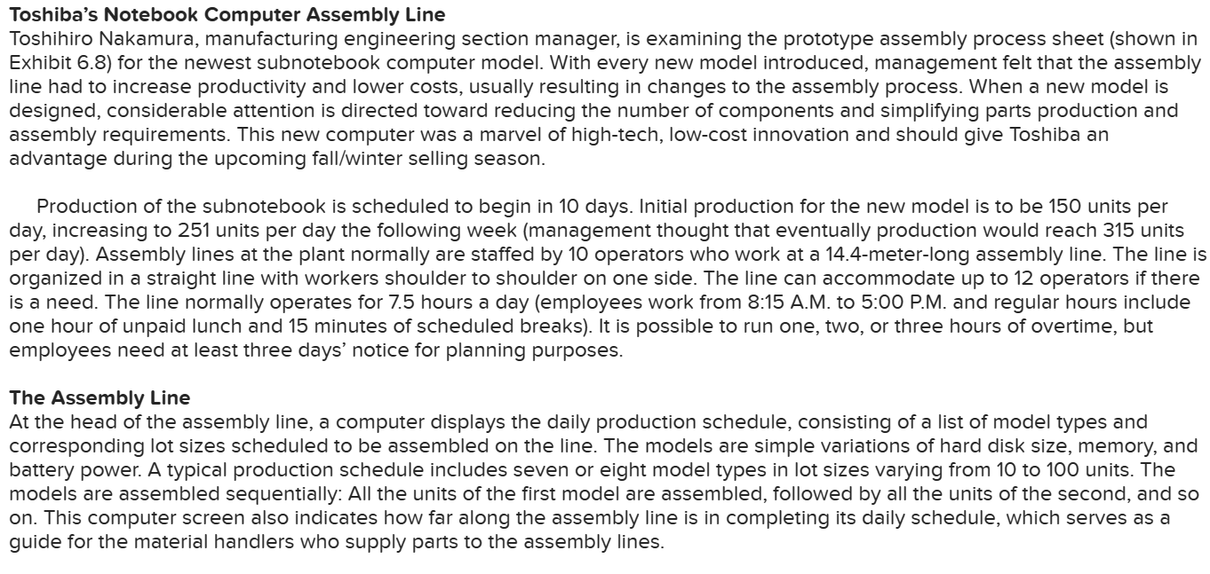 Toshiba's Notebook Computer Assembly Line Toshihiro Nakamura, manufacturing engineering section manager,