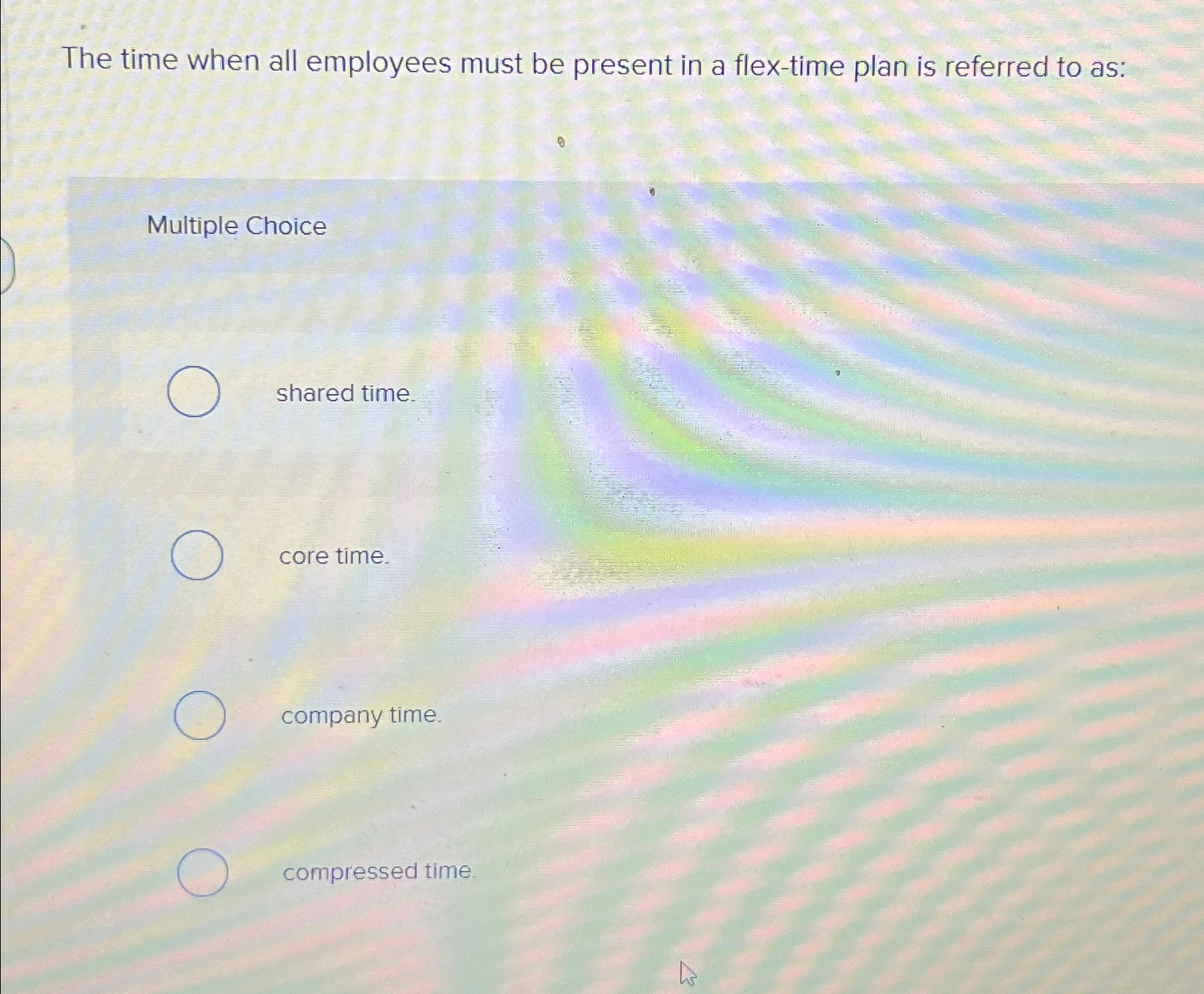  The time when all employees must be present in a flex-time