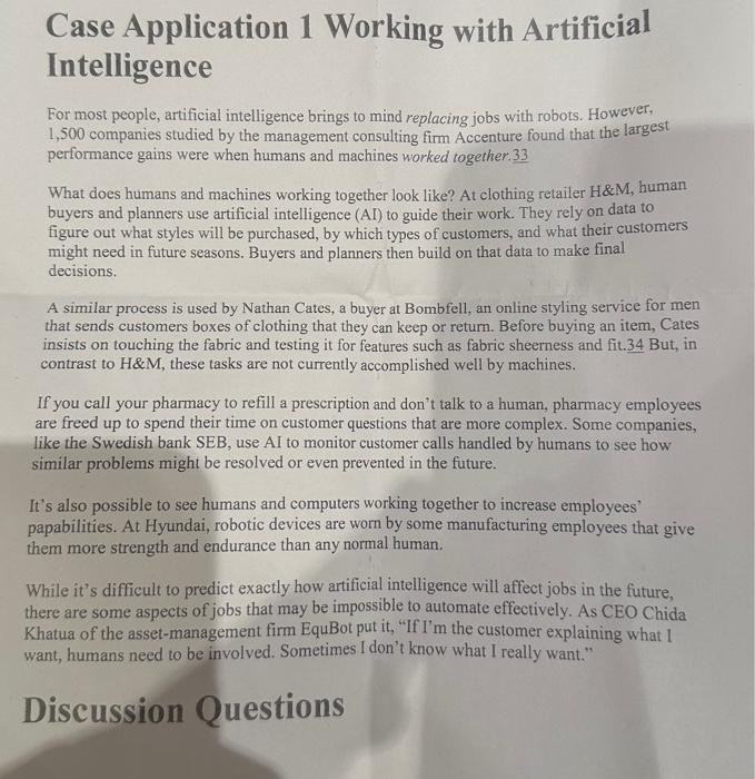  Intelligence For most people, artificial intelligence brings to mind replacing jobs