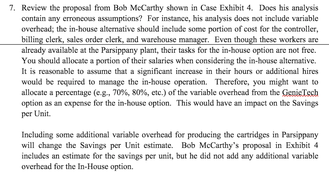 Please help, Thank You. Review the proposal from Bob McCarthy shown in