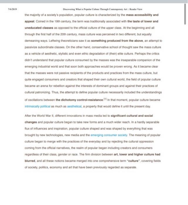 one to two-page summary of the reading. Include any ideas that particularly