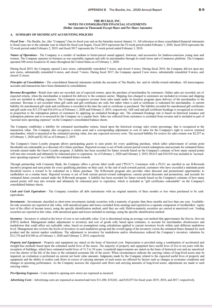 does Buckle define cash equivalents? 3-a. What is the amount of cash