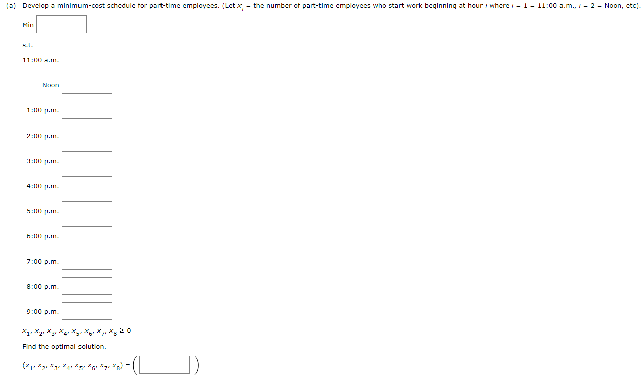 part-time employees is $7.60 per hour. The total number of full-time and