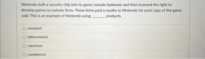  Nintendo built a security chip into its game console hardware and