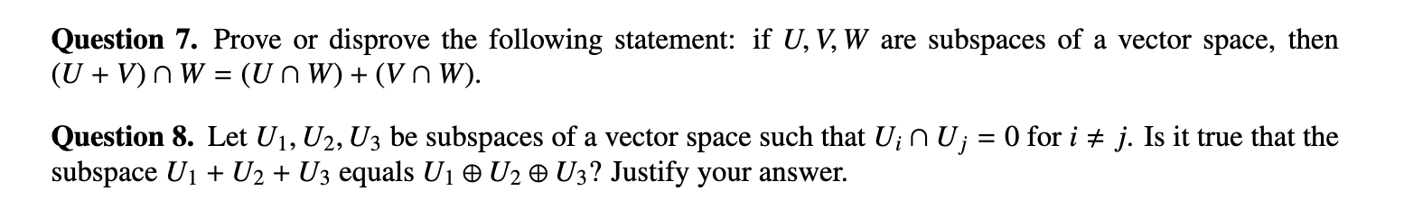 Please help me with these 2 problems, thank you!!! Question 7. Prove
