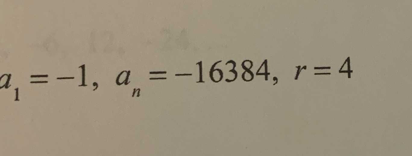 Evaluate each geometric series described \f