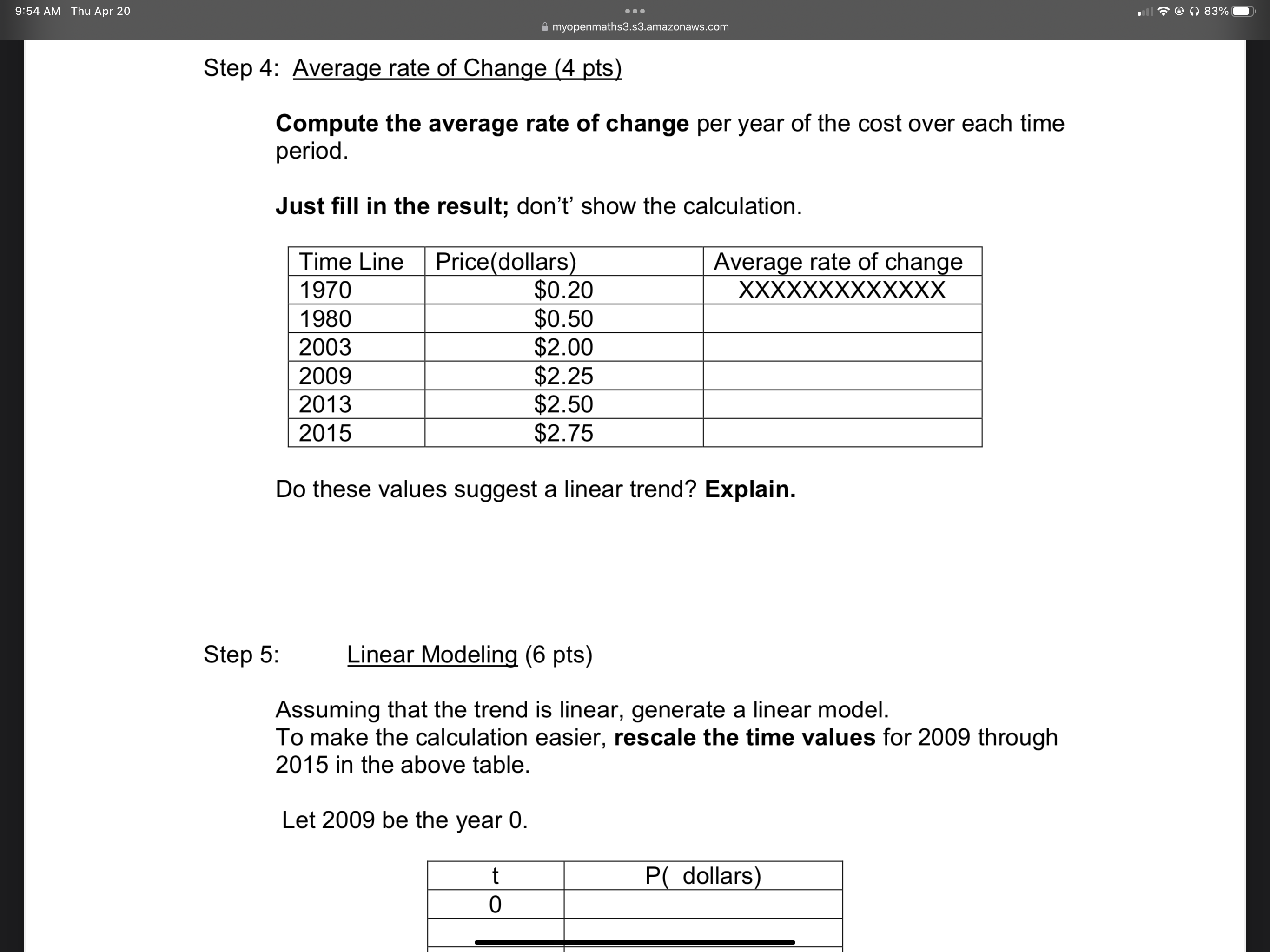 9154AM ThuAprZO "- - ?OB3%1!' B myopenmath53.s3.amazonawscom Step 4: Average rate