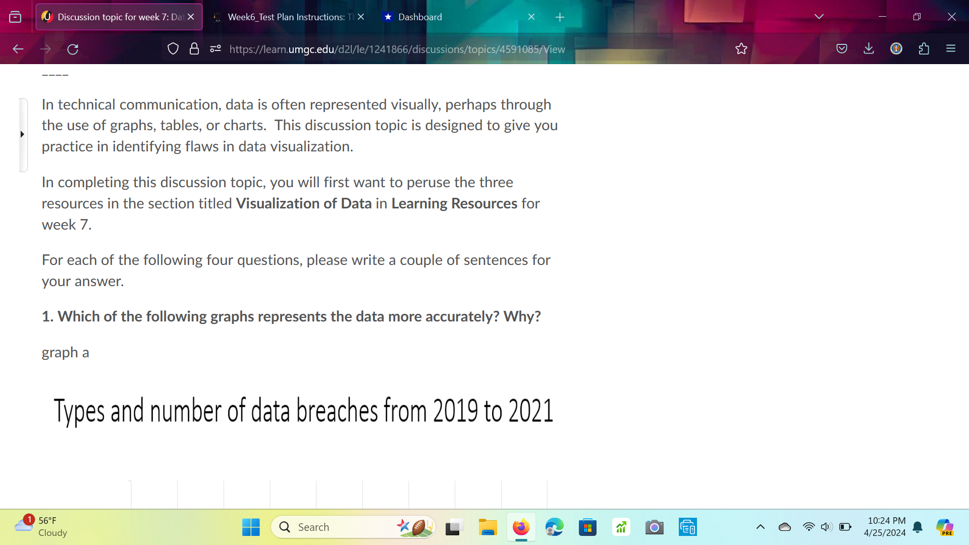Part I.In technical communication, data is often represented visually, perhaps through the