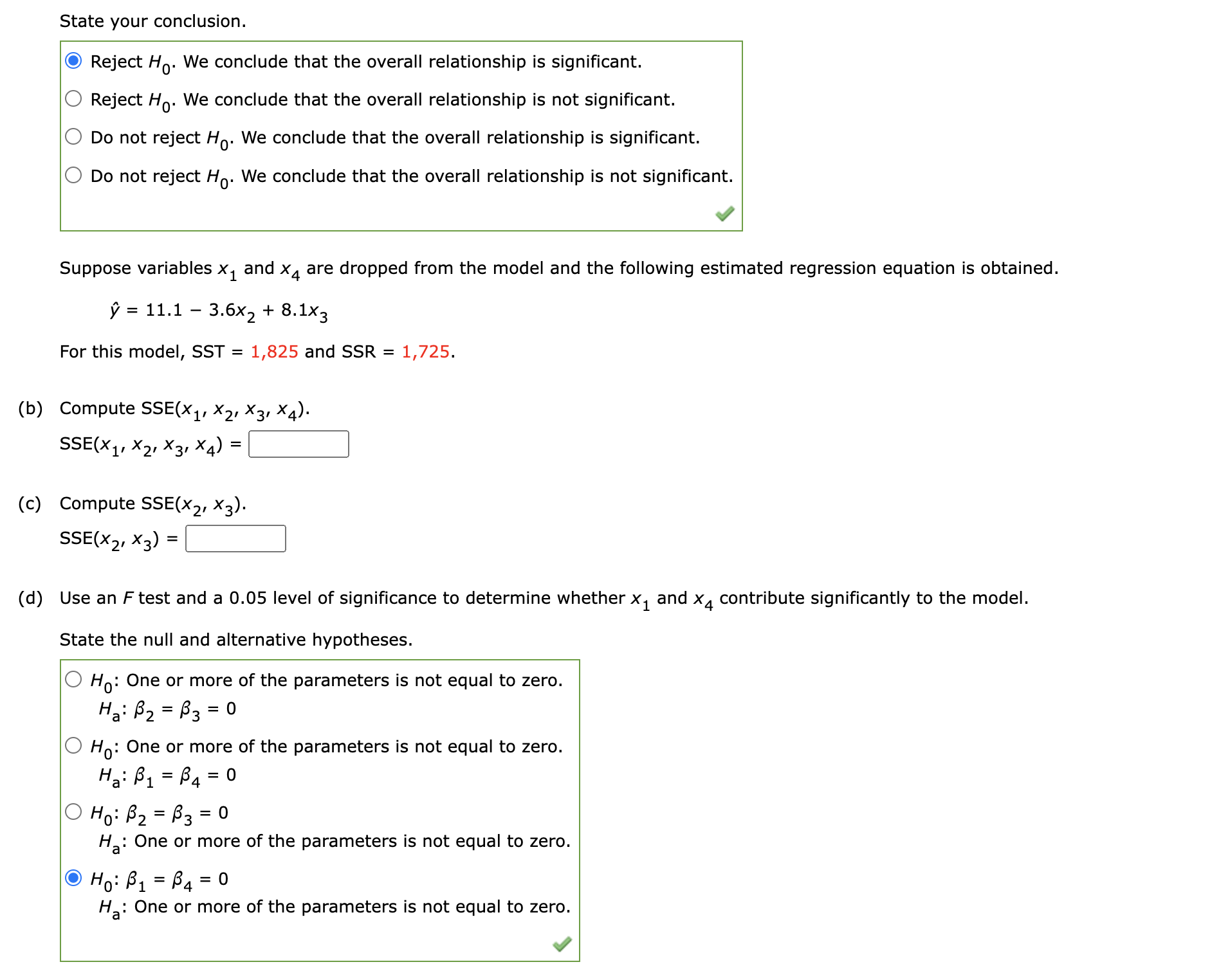 question. In a regression analysis involving 30 observations, the following estimated regression