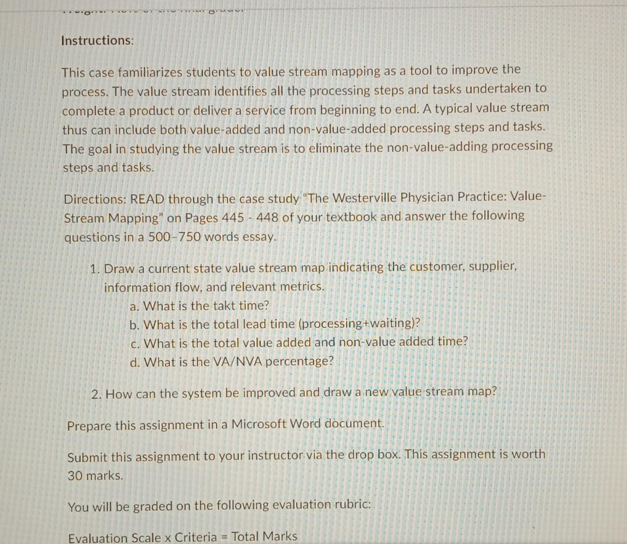  This case familiarizes students to value stream mapping as a tool