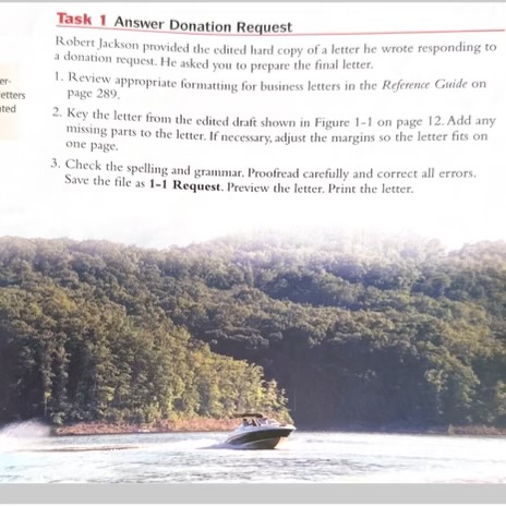  Task 1 Answer Donation Request Robert Jackson provided the edited hard