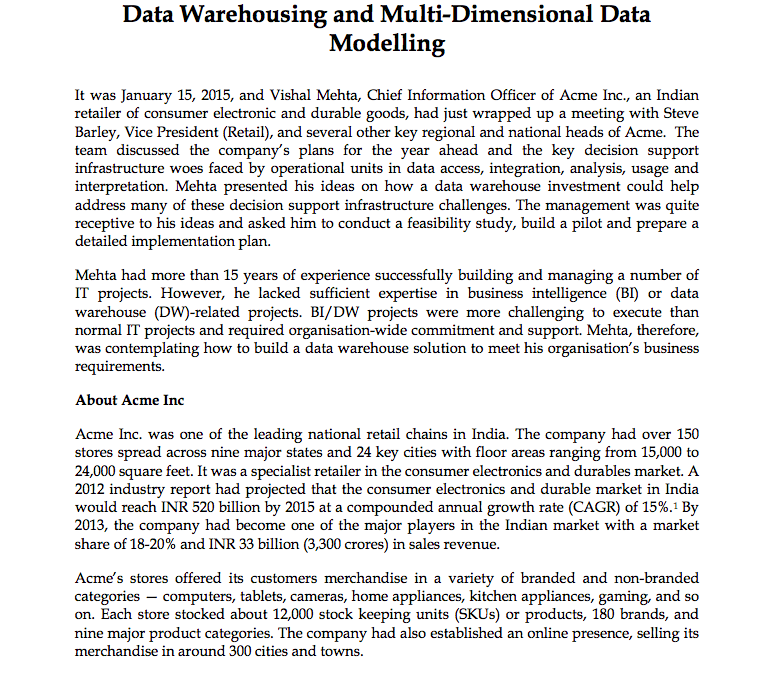 Read the following case study and answer this question: Assuming you're the