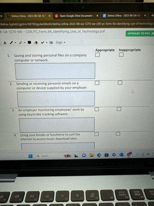  1. Saving and storing personal files on a company computer or