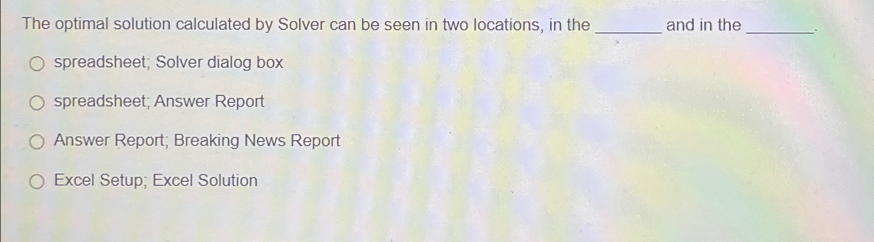  The optimal solution calculated by Solver can be seen in two
