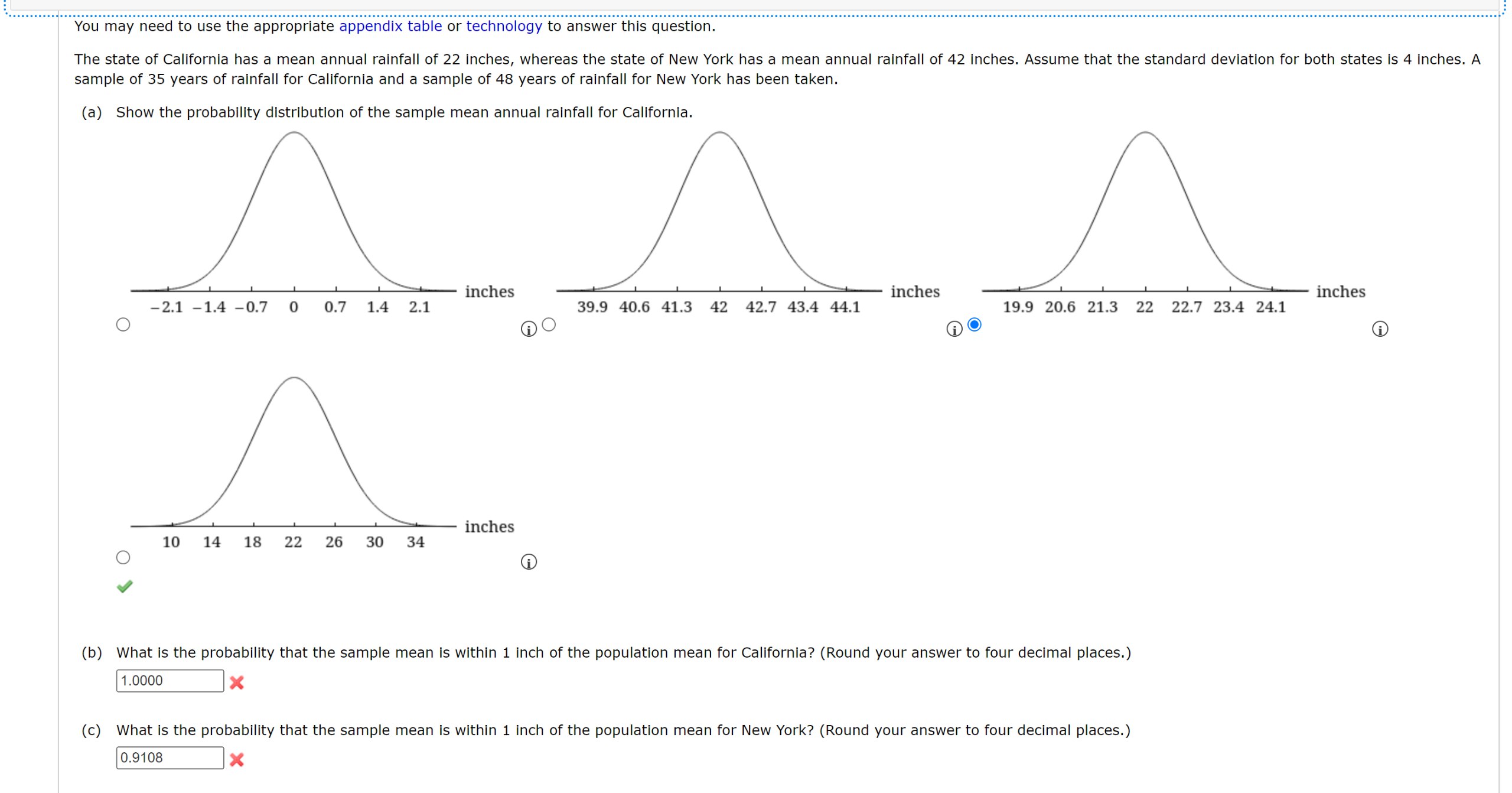 You may need to use the appropriate appendix table or technology