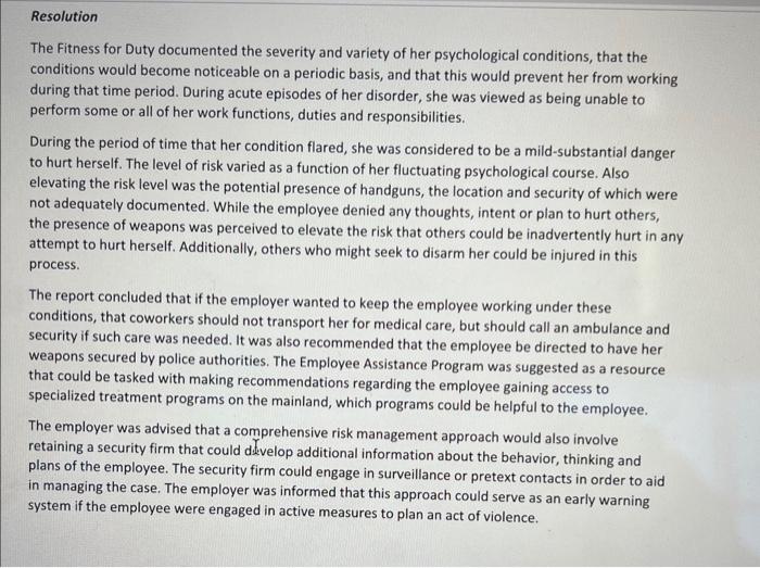 herself, and possession of a knife and a handgun while off-duty at