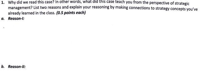 1. Why did we read this case? In other words, what