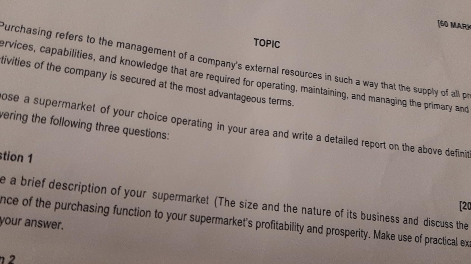 to the management of a company's external resources in such a way