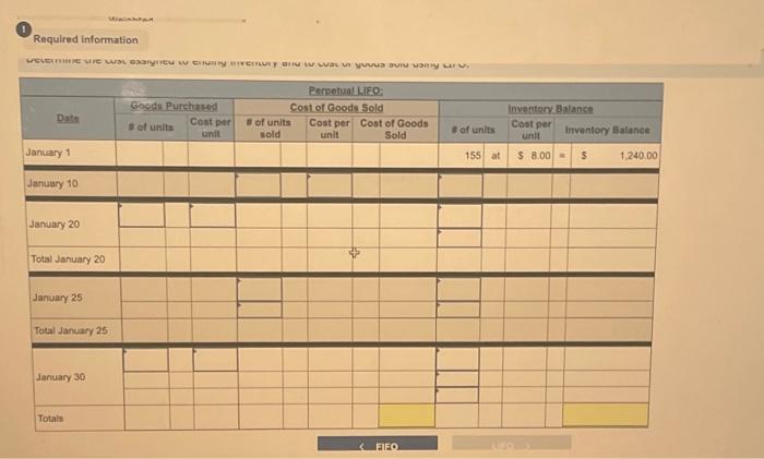 for its only product. For specific identification, ending inventory consists of 210