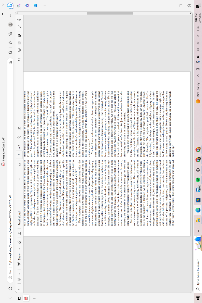 justice (Ch 7) in the textbook while solving the case. Questions to