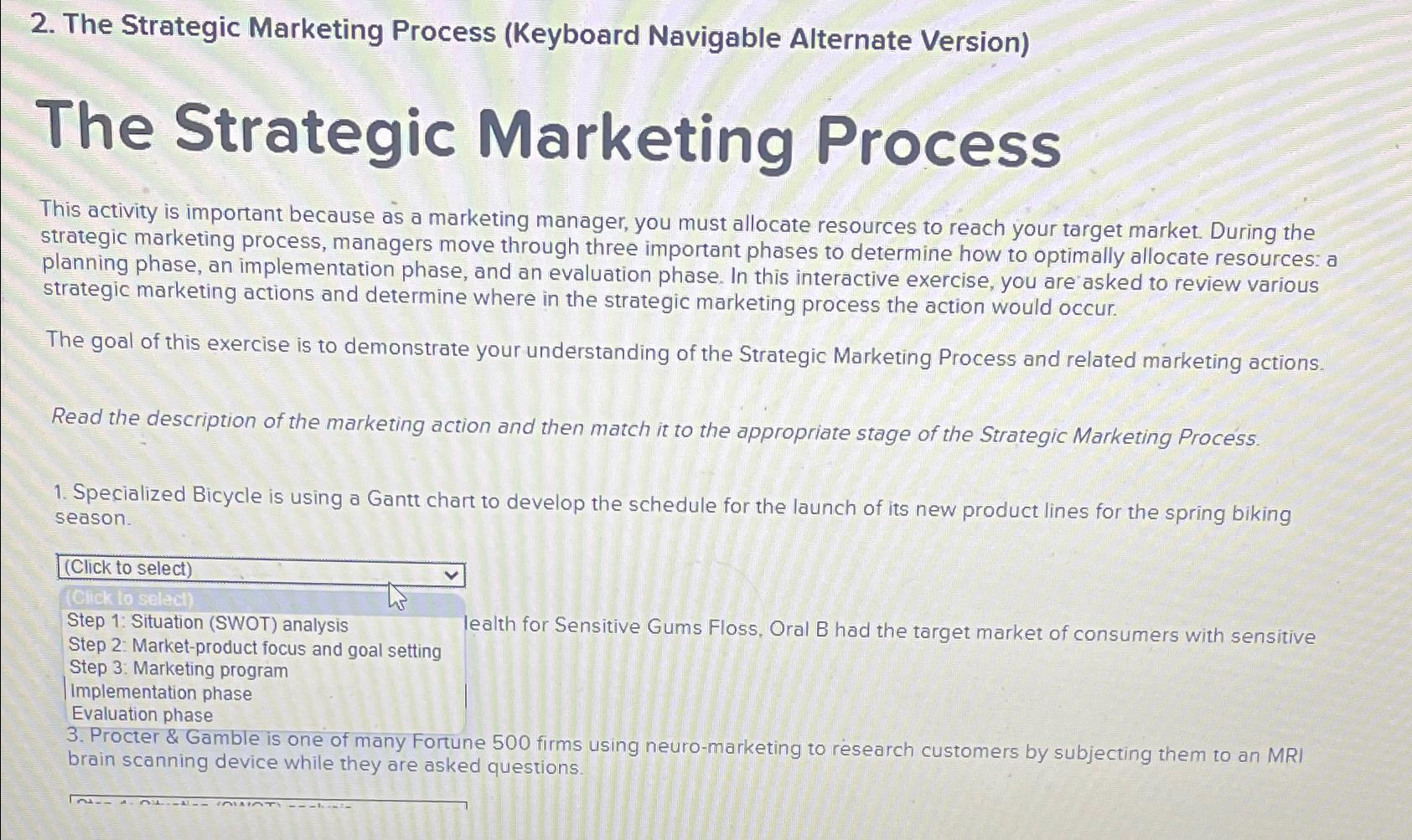  The Strategic Marketing Process (Keyboard Navigable Alternate Version) The Strategic Marketing