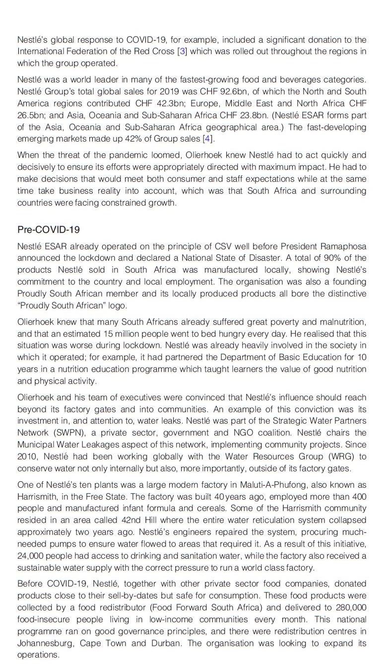 explaining the content of the plan. Nestl South Africa: leading multi-stakeholder partnership