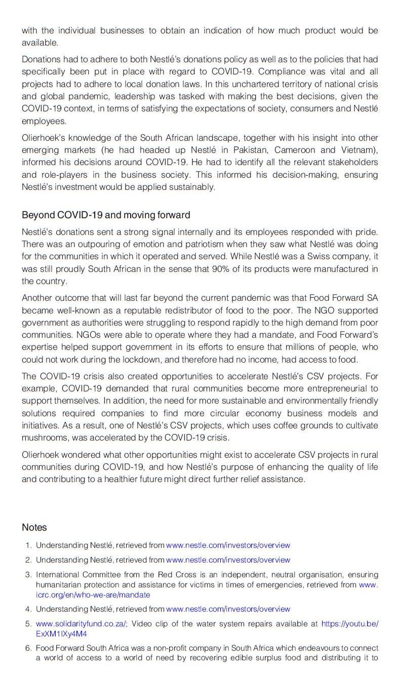 of Nestl East and Southern Africa Region (ESAR), was on his way