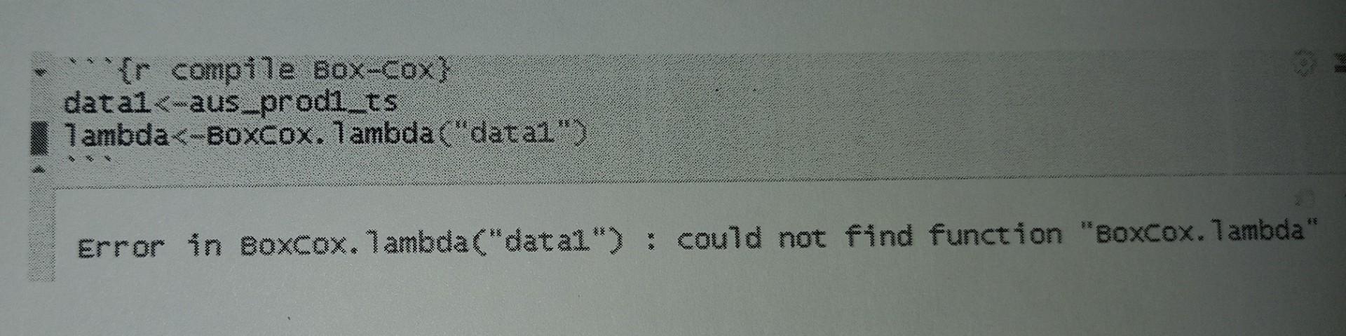 please help here. I've been instructed to determine the Box-Cox transformation