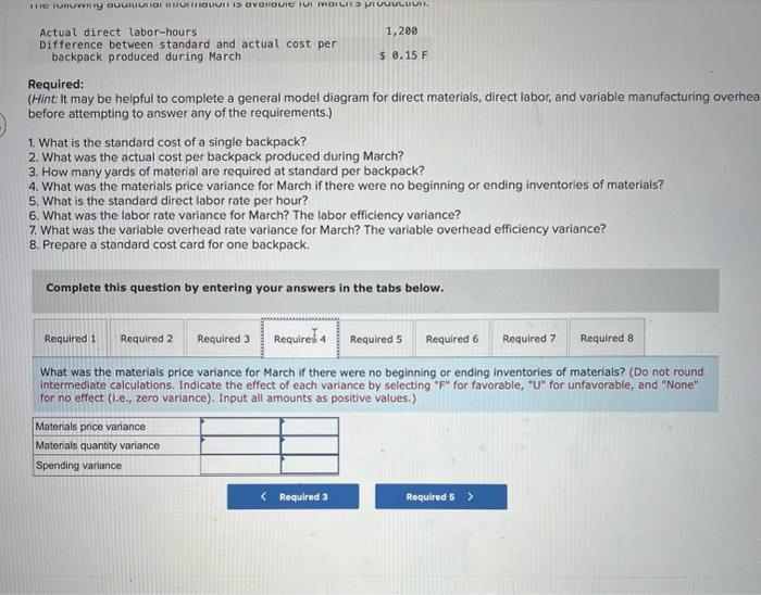 may be helpful to complete a general model diagram for direct materials,