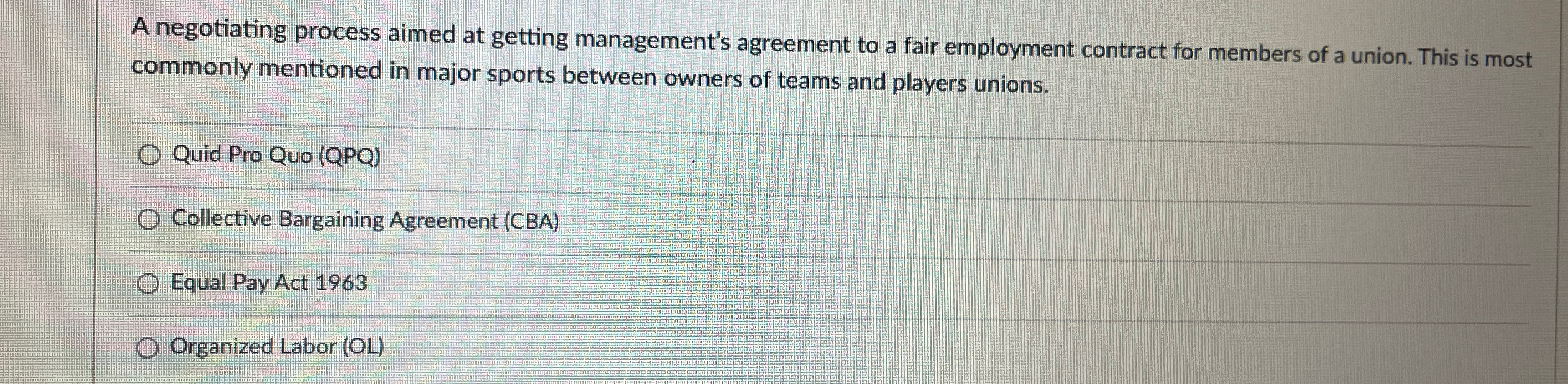  A negotiating process aimed at getting management's agreement to a fair