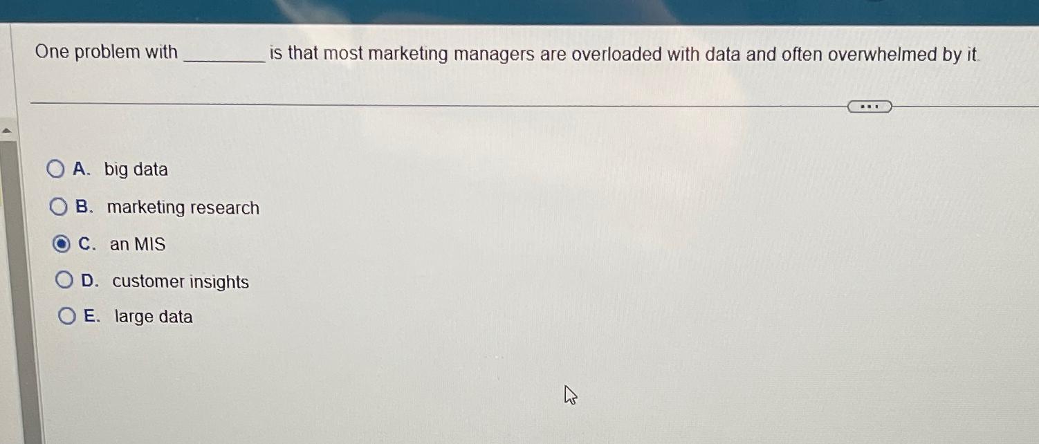  One problem with is that most marketing managers are overloaded with