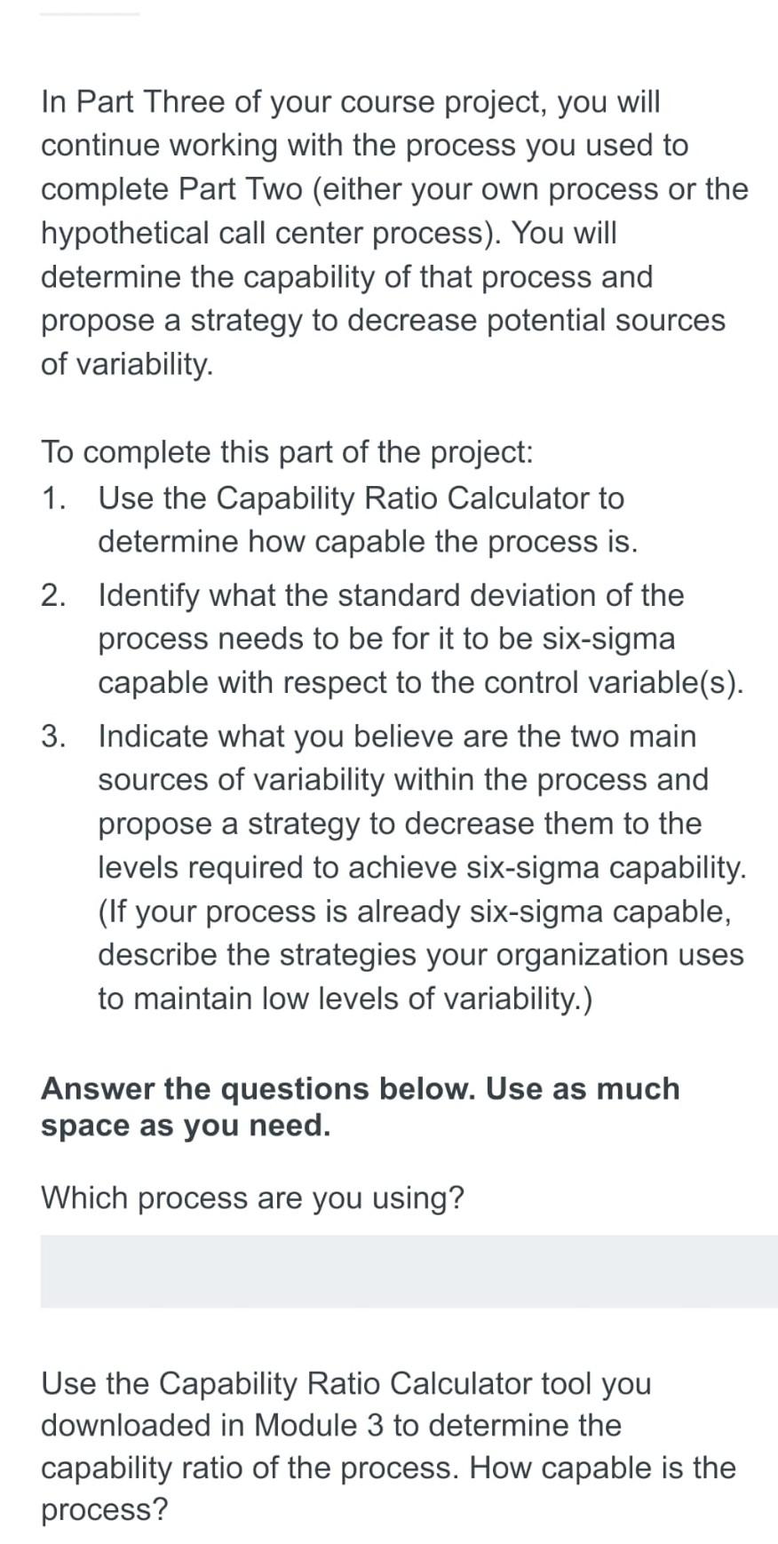 capable, what does the standard deviation of the process need to be