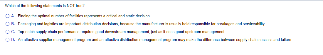 provide better market response. D. lower delivery costs, improve delivery reliability and