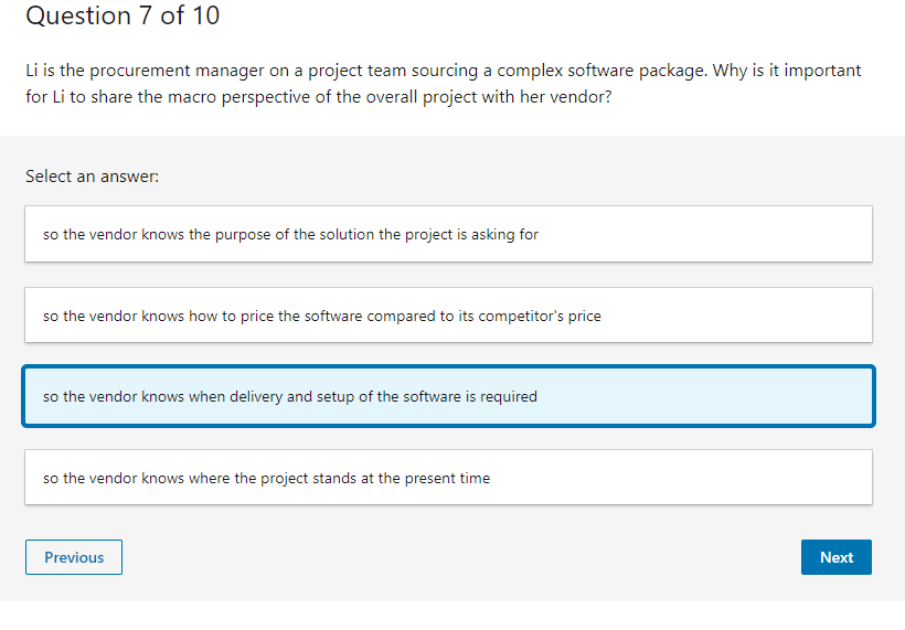 can be added to the procurement process so project progress can be