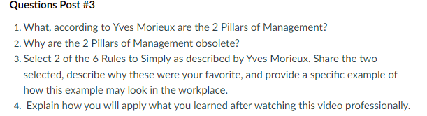 to Simplify 1. What, according to Yves Morieux are the 2 Pillars