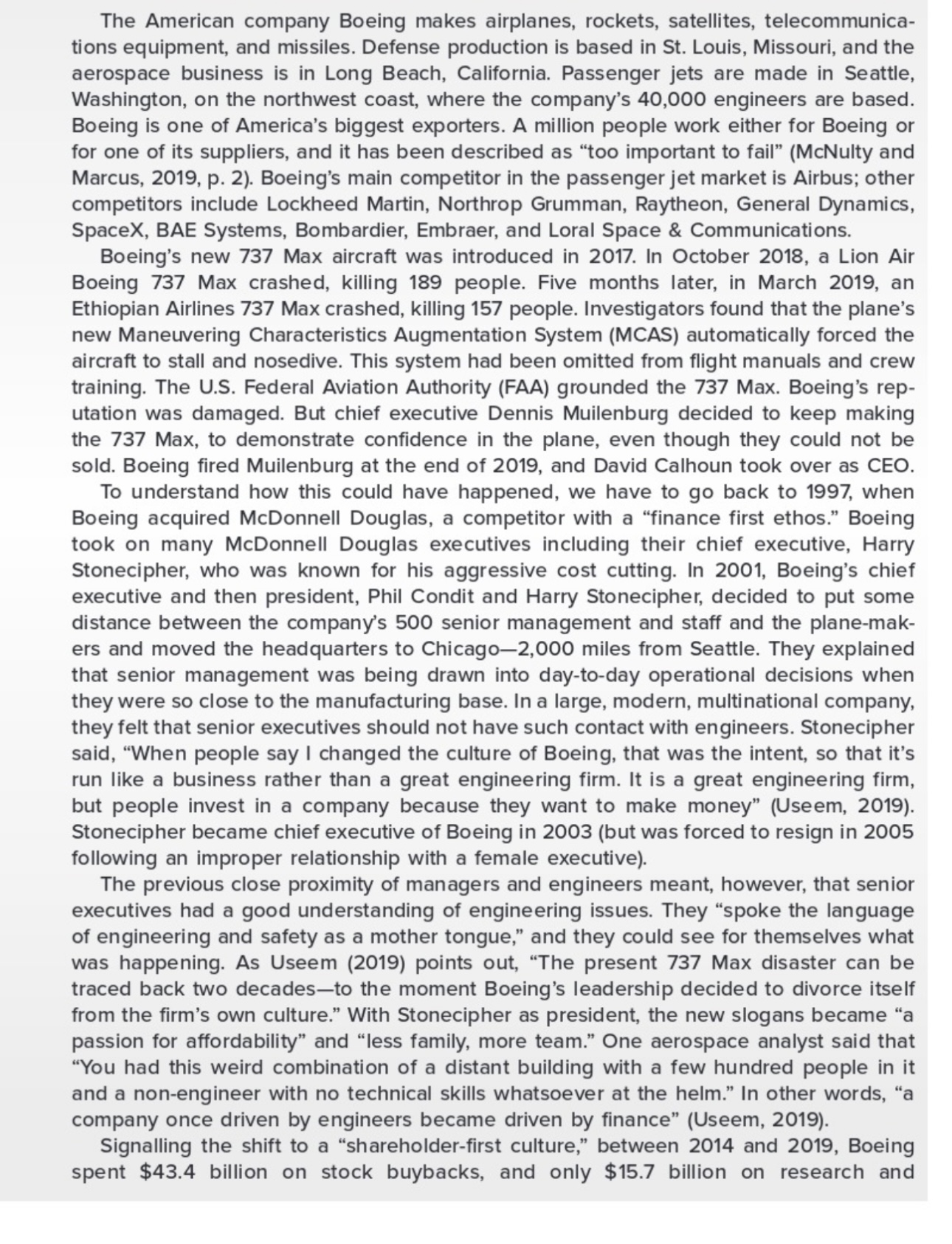 Please provide an OverviewSummarizing the case scenario and identifying all the