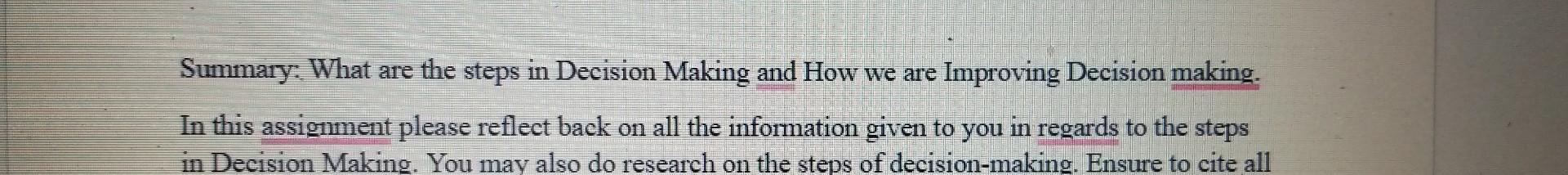  Summary: What are the steps in Decision Making and How we
